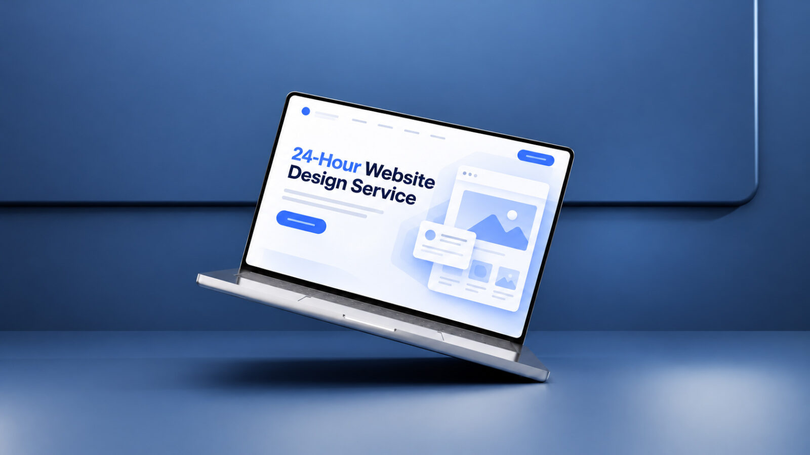 24-hour website design service displayed on a laptop screen