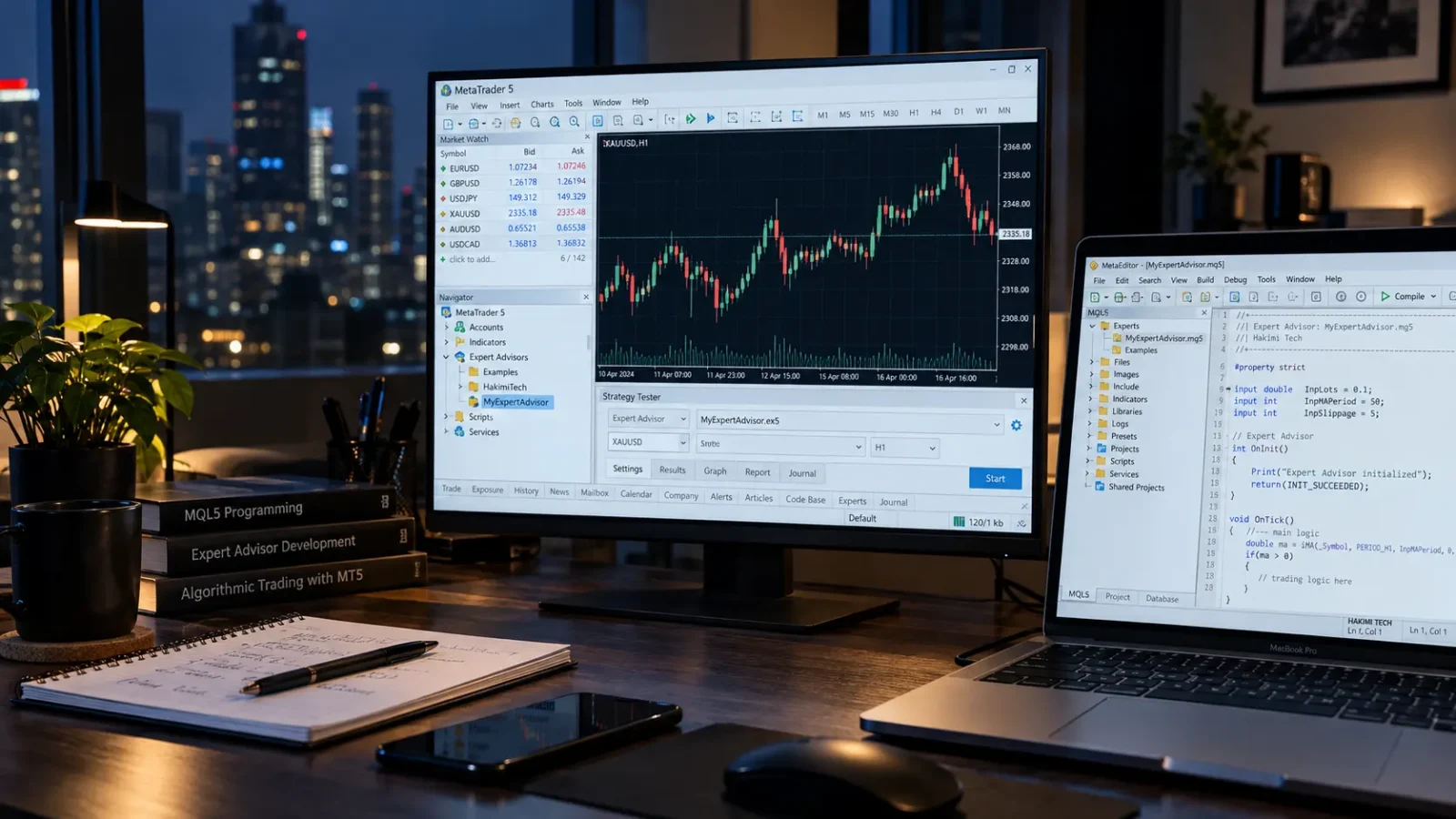 HAKIMITECH custom MT5 EA development with MQL5 trading automation